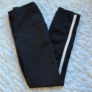 Zara Black Basic Pants with Stripe